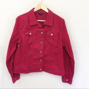 Lands End XL 18 20 Pink Buttoned jean jacket